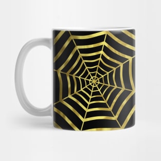 HAPPY Halloween Gold Spider Web Mug